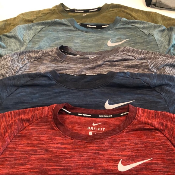 Nike Dri-Fit Knit Running Shirt BUNDLE 5 SHIRTS - Picture 1 of 1